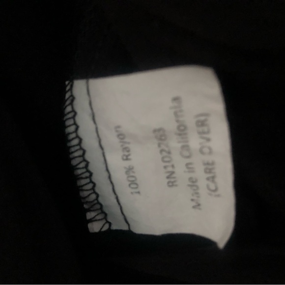 Loco Lindo Black “Babaloo” Rayon Wrap Blouse 40s 50s Vintage Style NEW XL - Picture 3 of 4